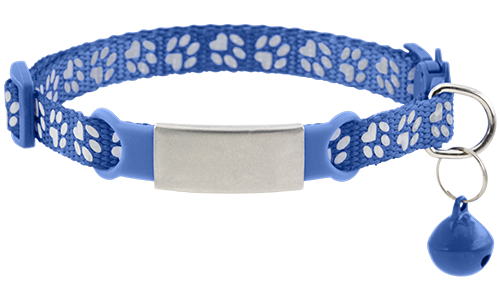 Collier Chat Motif Pattes avec Plaque Gravée