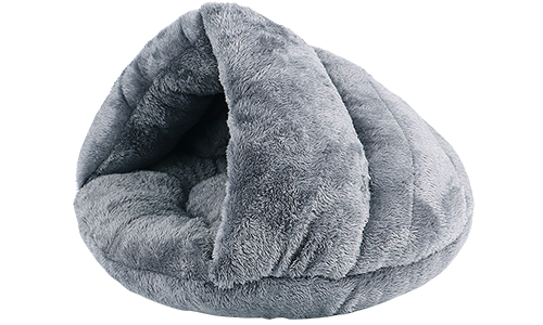 Panier épais et moelleux gris pour chat, intérieur doux et isolé. Offre chaleur et confort à tous les chats.